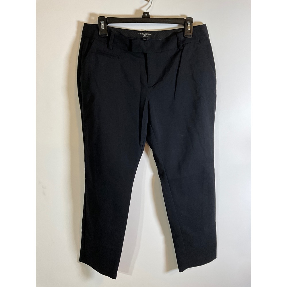 Banana Republic Jackson Fit Black Dress Pants Petite 8P Stretch Cotton Trousers